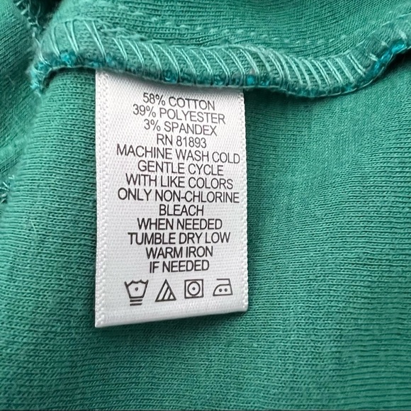 Isaac Mizrahi Jersey Knit Two-Tone Green Teal Jacquard Textured Blazer S/M - Picture 11 of 11